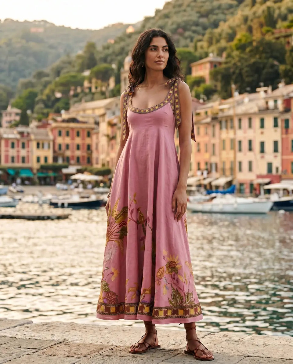 Rosewood Reverie Linen Dress – CIEL