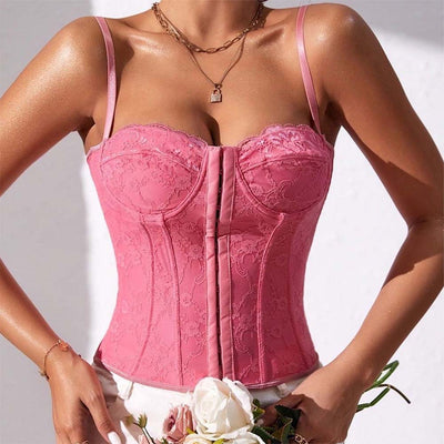 Rosy Backless Lace Delight