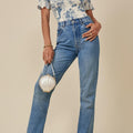 Lemon Printing Lace up Puff Sleeve Short Top