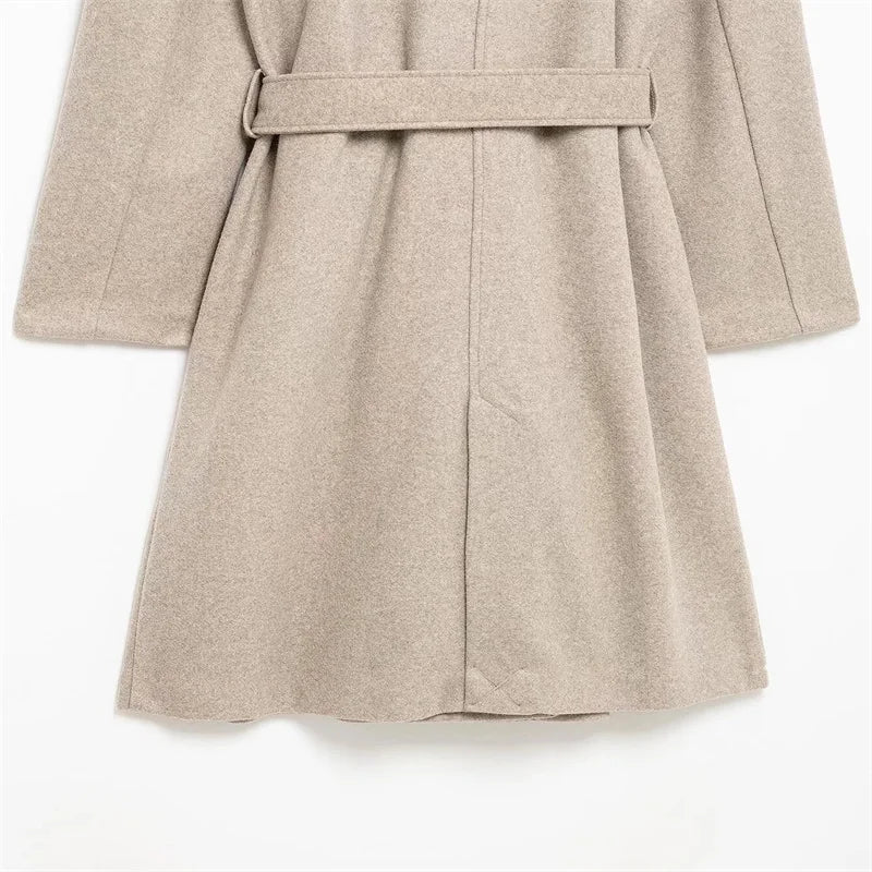 Cream Fur Collar Coat