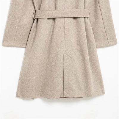 Cream Fur Collar Coat