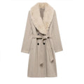 Cream Fur Collar Coat