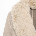 Cream Fur Collar Coat