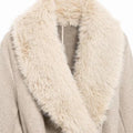 Cream Fur Collar Coat