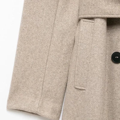 Cream Fur Collar Coat