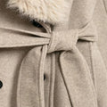 Cream Fur Collar Coat