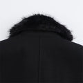 Burgundy Fur Collar Coat