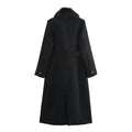 Burgundy Fur Collar Coat