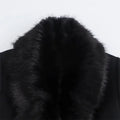 Burgundy Fur Collar Coat