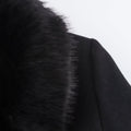 Burgundy Fur Collar Coat