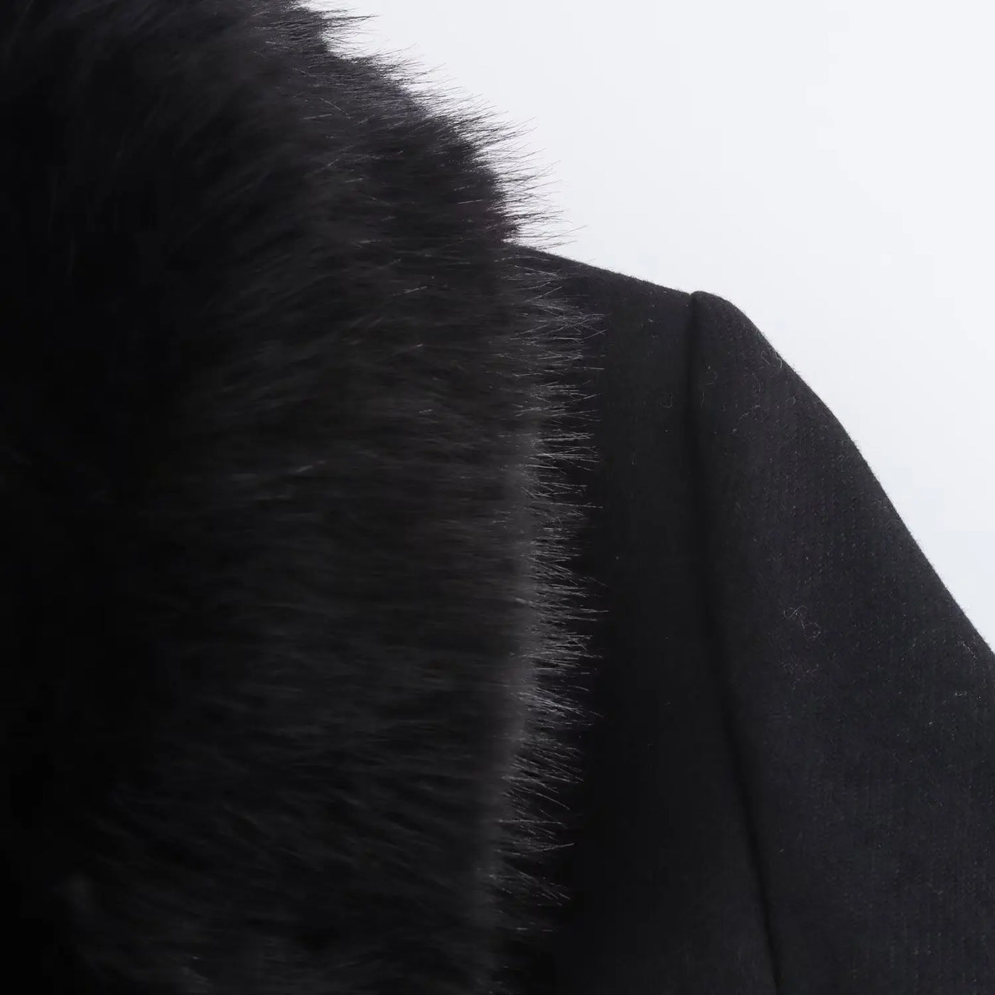 Burgundy Fur Collar Coat