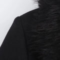 Burgundy Fur Collar Coat