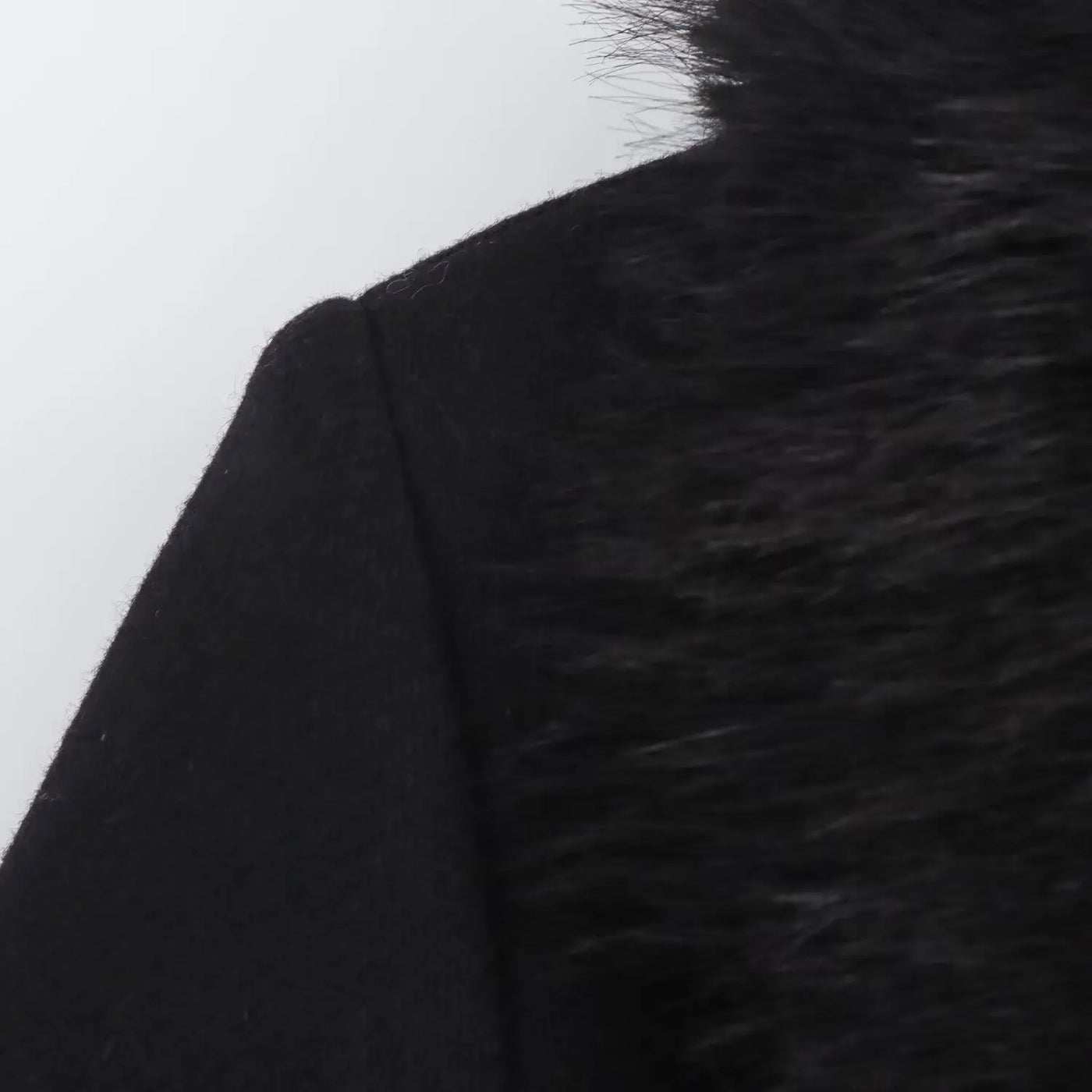 Burgundy Fur Collar Coat