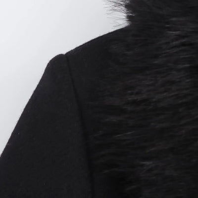 Burgundy Fur Collar Coat