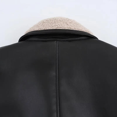 Noir Shearling Luxe Coat