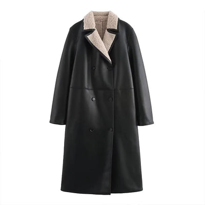 Noir Shearling Luxe Coat
