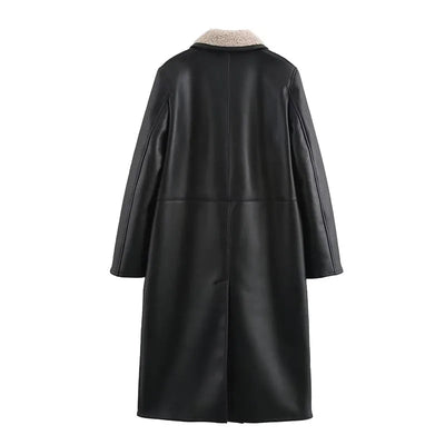 Noir Shearling Luxe Coat