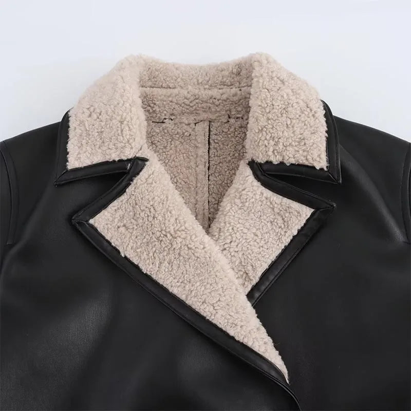 Noir Shearling Luxe Coat