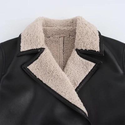 Noir Shearling Luxe Coat