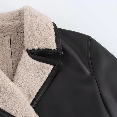 Noir Shearling Luxe Coat