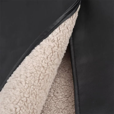 Noir Shearling Luxe Coat