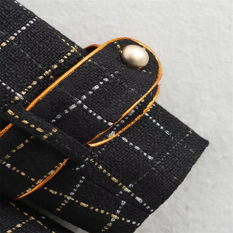 Black Grid Coat