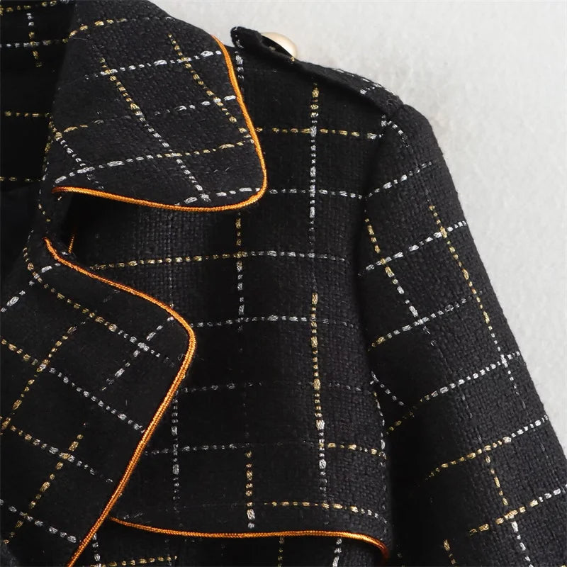 Black Grid Coat