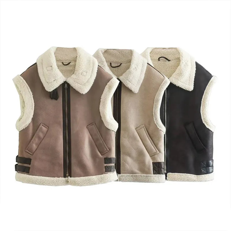 Black Shearling Vest