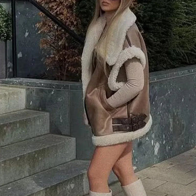 Black Shearling Vest