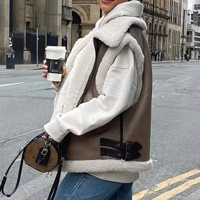 Black Shearling Vest