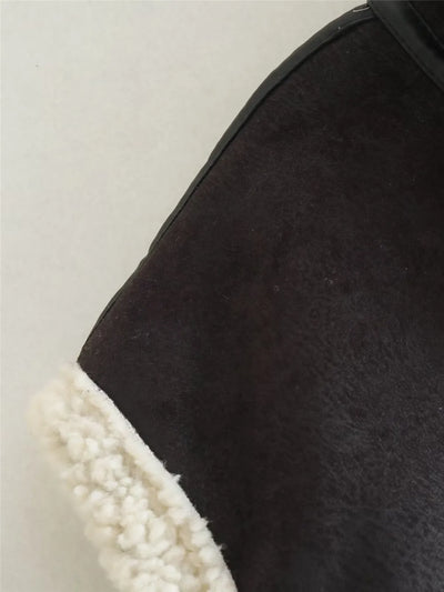 Black Shearling Vest