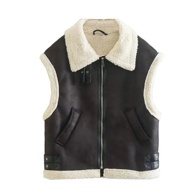 Black Shearling Vest