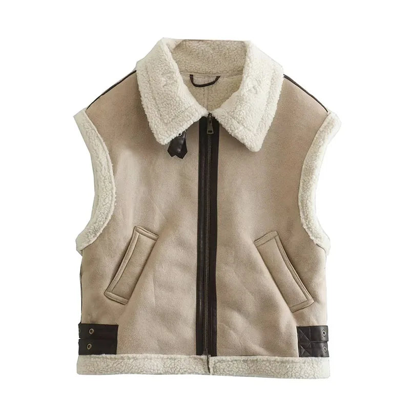 Black Shearling Vest