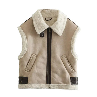 Black Shearling Vest