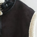 Black Shearling Vest