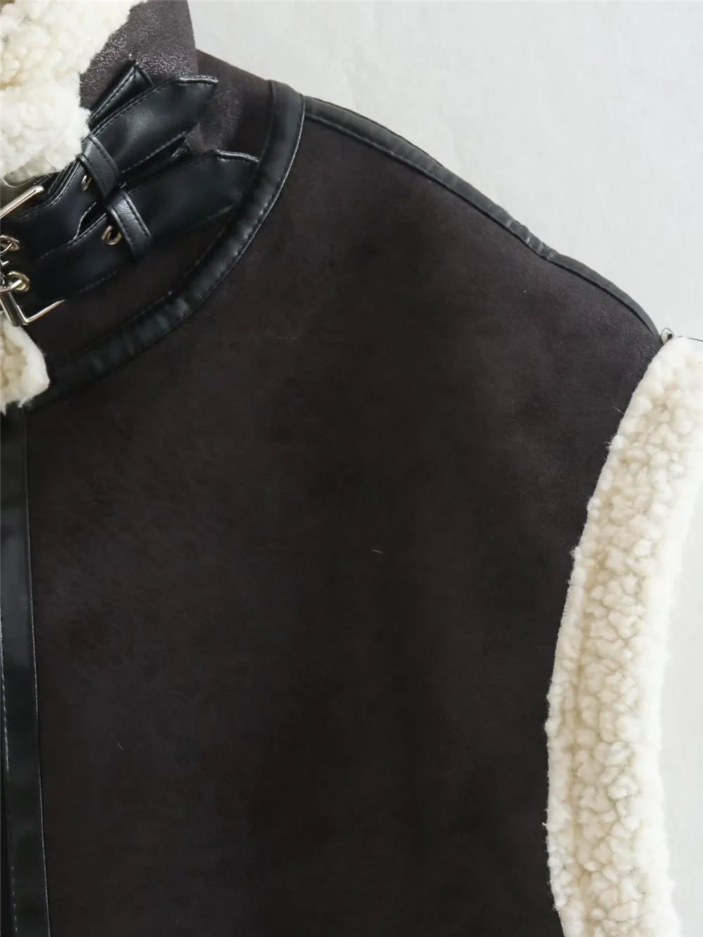 Black Shearling Vest