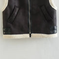 Black Shearling Vest
