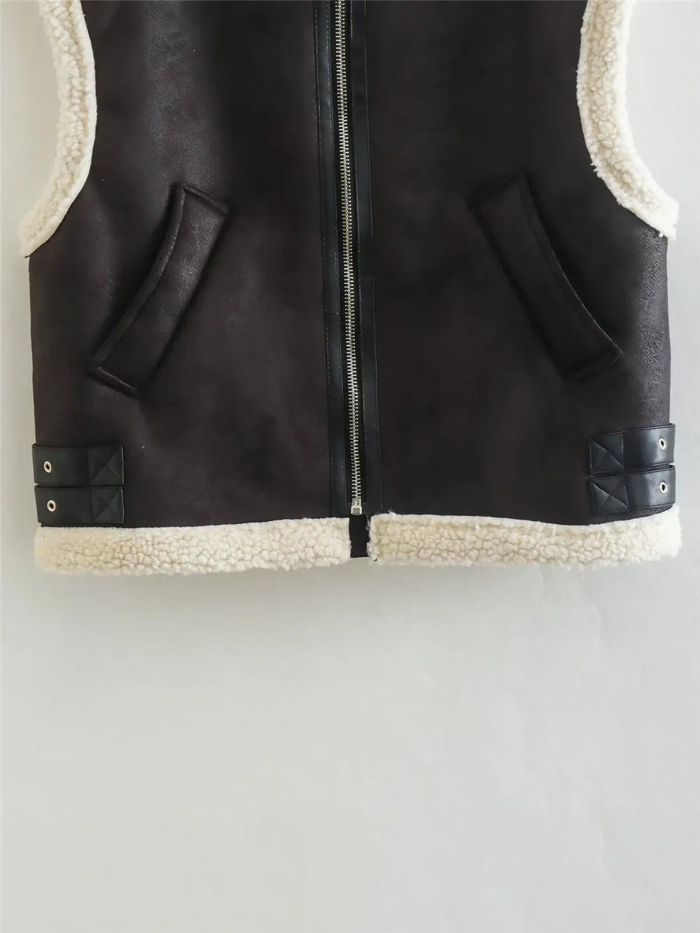 Black Shearling Vest