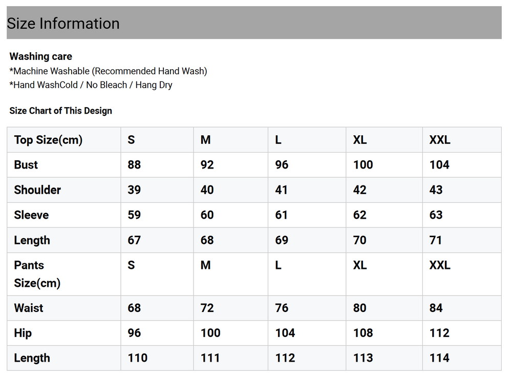 Size Chart