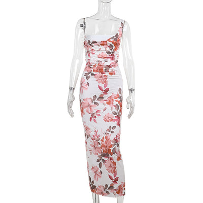 Ivory Bloom Shirred Dress