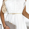 Greta Dress with Lace and Gold Belt