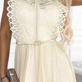 Greta Dress with Lace and Gold Belt