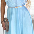 Greta Dress with Lace and Gold Belt