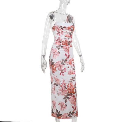 Ivory Bloom Shirred Dress