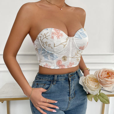 Backless Embroidered Slip Top