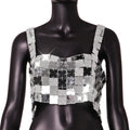 Women Exquisite Patchwork Acrylic Paillette Top