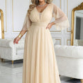Grace Flutter Gown - Beige