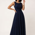 Shimmer Chiffon Maxi - Navy
