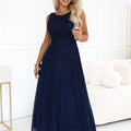 Shimmer Chiffon Maxi - Navy