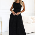 Shimmer Chiffon Maxi - Black